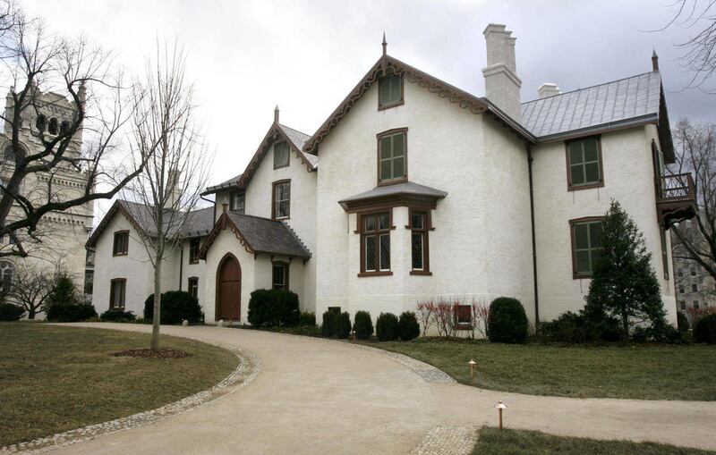 FILE - In this Jam. 15, 2008 file photo, Lincoln's Cottage is seen in Washington. The house where President Abraham Lincoln drafted the Emancipation Proclamation some 150 years ago is confronting the reality that more people are held in modern-day slavery