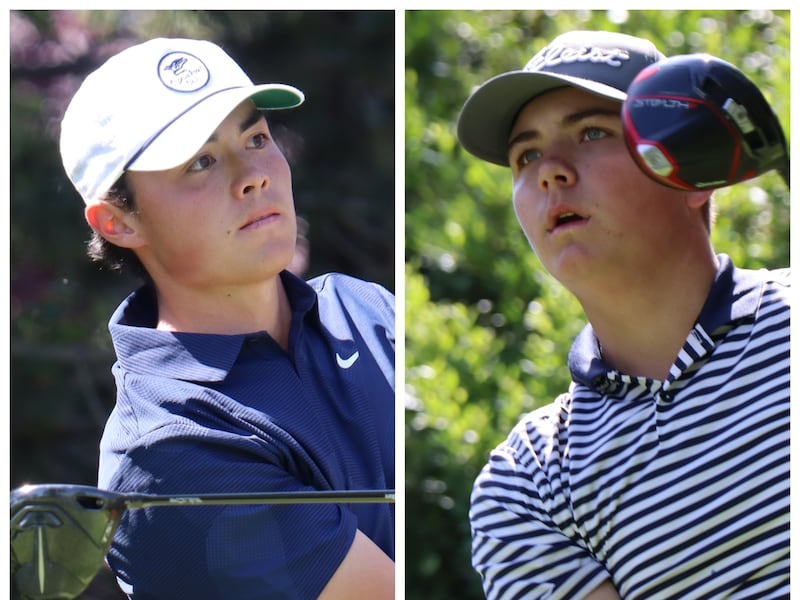 Simon Kwon, left, and David Liechty, right, advanced to the final of the 125th Utah State Amateur on Friday, June 30, 2023, at The Country Club in Salt Lake City, Utah.