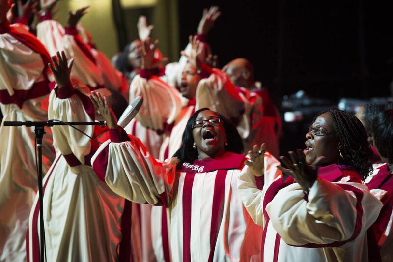 The Crescent Avenue Baptist Church Choir from Bronx, NY perform during McDonald's Gospelfest 2013 at the Prudential Center on Saturday, May 11, 2013 in Newark, NJ. (Photo by Charles Sykes/Invision/AP)