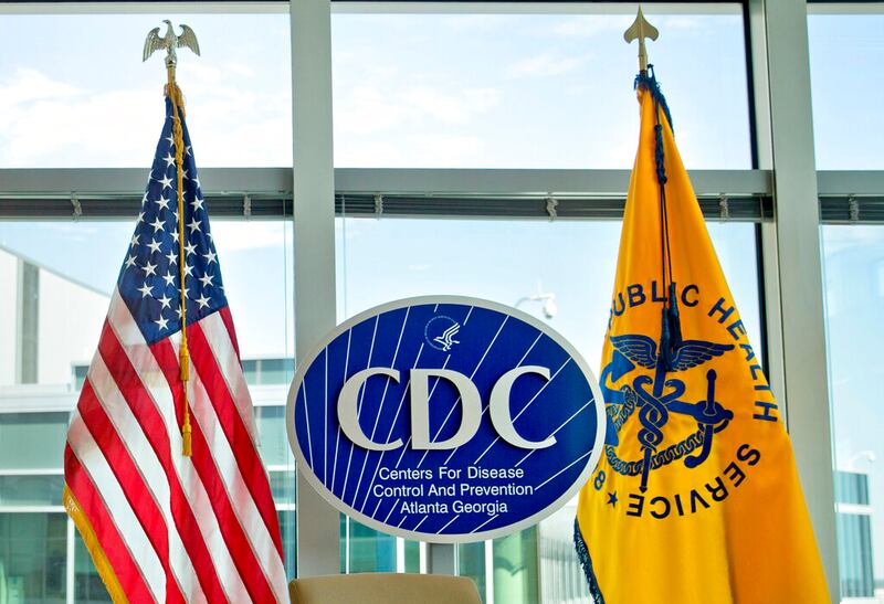 The Centers for Disease Control and Prevention logo in Atlanta.