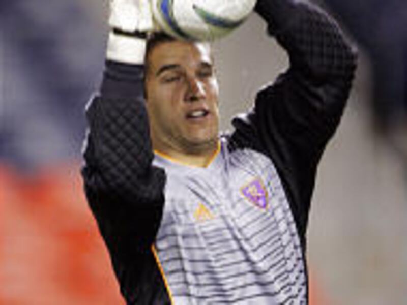 RSL goalie D.J. Countess makes a save Wednesday at Colorado. Real is winless on the road.