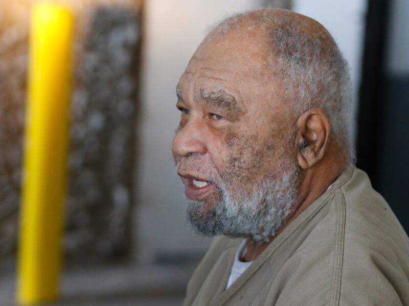 FILE - In this Monday, Nov. 26, 2018 file photo, Samuel Little, who often went by the name Samuel McDowell, leaves the Ector County Courthouse after attending a pre-trial hearing in Odessa, Texas. A Texas prosecutor says investigators have linked more tha