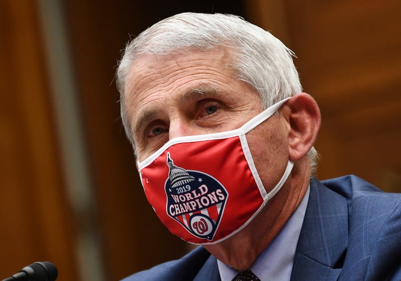 In this July 31, 2020 file photo, Dr. Anthony Fauci, director of the National Institute for Allergy and Infectious Diseases, testifies during a House Subcommittee hearing on the Coronavirus crisis, on Capitol Hill in Washington.