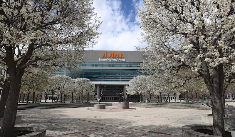 Vivint Smart Home Arena in Salt Lake City is pictured on March 31, 2020.