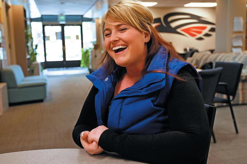 This May 31, 2011 photo shows Jennifer Crumley, a sophomore at Southern Oregon University in Ashland, Ore. Crumley, has a hearing impairment, uses the SOU Disability Services to help with college life. Southern Oregon University's decision six months a