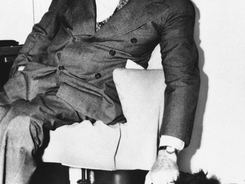 This undated file photo shows President Franklin D. Roosevelt with his pet dog.