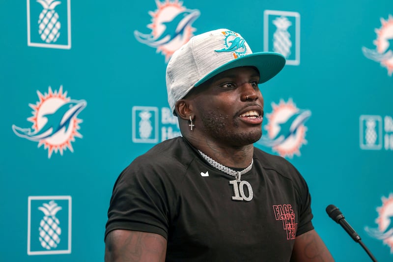 Tyreek Hill was acquired by the Miami Dolphins in a trade with the Kansas City Chiefs, though the New York Jets also had a trade offer for the All-Pro wide receiver.