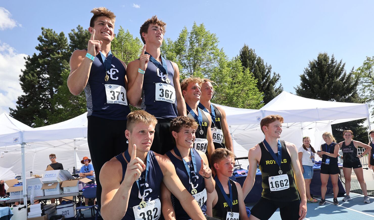 High school track Corner Canyon 4x100 relay team breaks state record