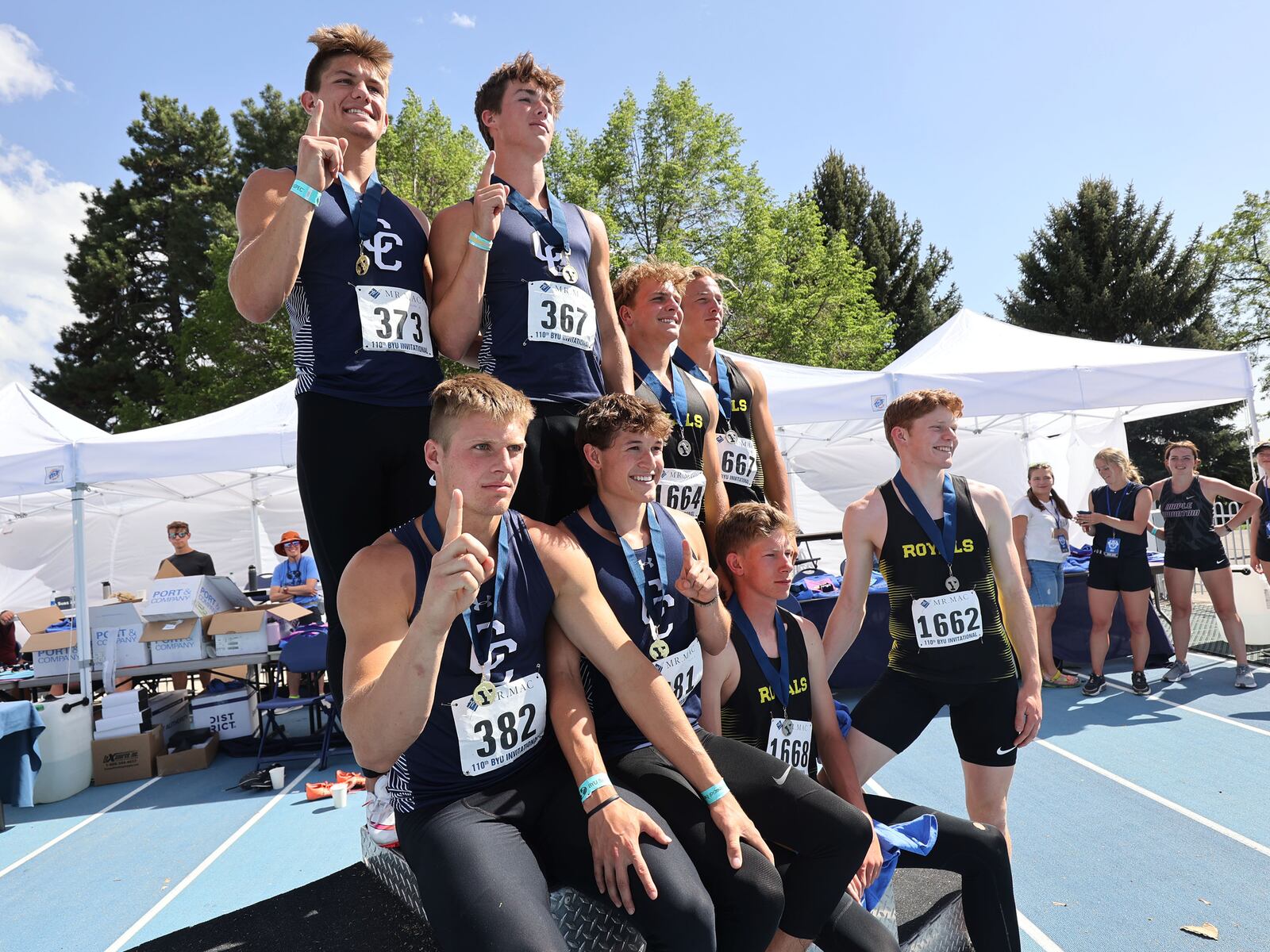 High school track Corner Canyon 4x100 relay team breaks state record