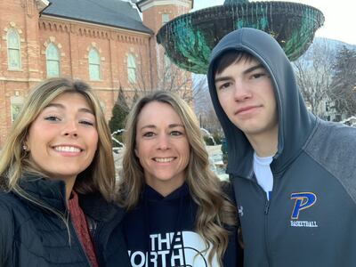 Carin Christensen and her two youngest children, Halli and Issac.