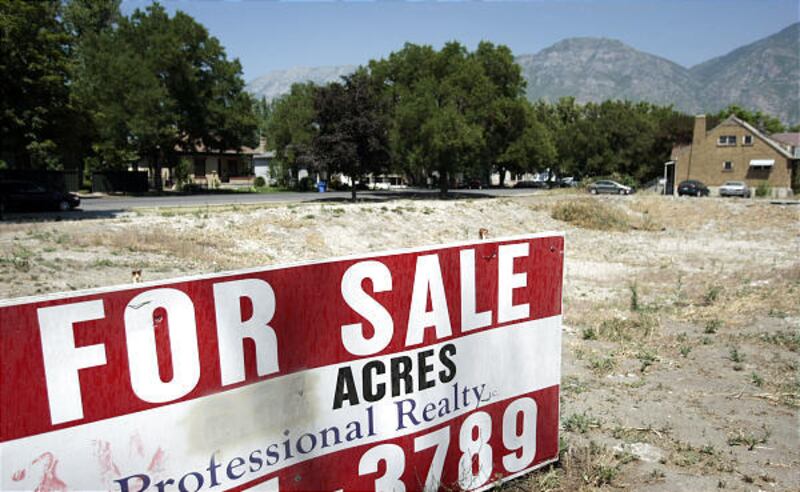 The vacant lot in Provo where the St. Francis church used to be.