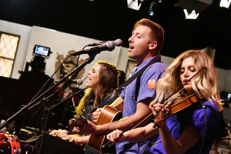 Sydney Macfarlane, Brady Parks and Megan Taylor of The National Parks perform onstage during "Studio C Live from NYC" featuring Kenan Thompson at Hammerstein Ballroom on Aug. 24, 2018 in New York City.