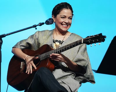 Mexican pop-rock singer Natalia Lafourcade sings during RootsTech in Salt Lake City on Saturday, March 3, 2018.
