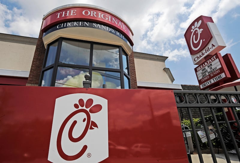 This July 19, 2012, file photo shows a Chick-fil-A fast-food restaurant in Atlanta.