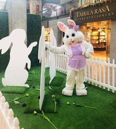 Gail Harding as the Easter Bunny.