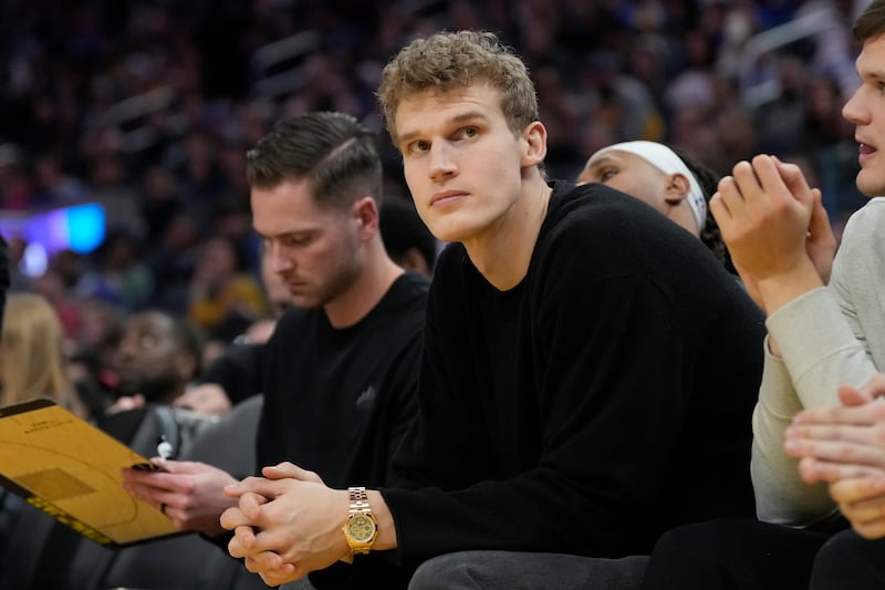 Utah Jazz forward Lauri Markkanen during an NBA basketball game against the Golden State Warriors in San Francisco, Tuesday, Jan. 28, 2025.