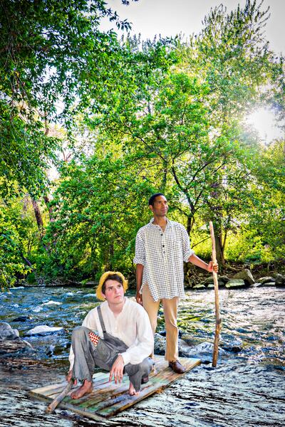 Much of the action of "Big River" takes place on a river, as Huck and Jim float to freedom.