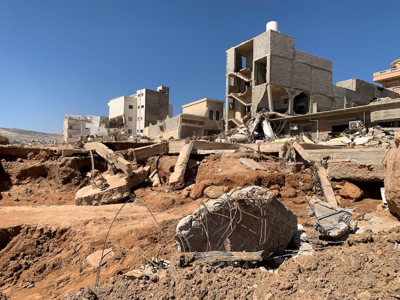 Flooding aftermath is seen in Derna, Libya, on Thursday, Sept. 14, 2023.