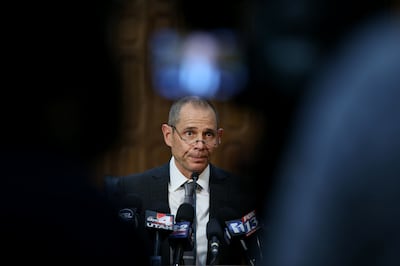 FILE - Provo Mayor John Curtis addresses the media with information related to the departure of former Provo Police Chief John King at the Provo City Council Chamber on Thursday, March 16, 2017.