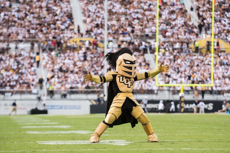 Knightro, the mascot for the University of Central Florida.