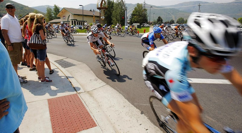 Cyclists begin stage 6 of the Tour of Utah Sunday, Aug. 12, 2012 Park City to Park City.