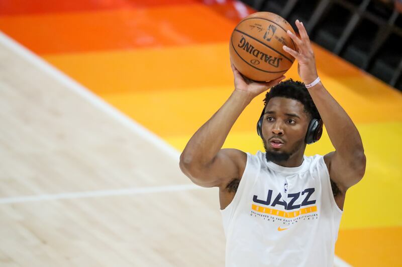 Utah Jazz guard Donovan Mitchell warms up before playing the LA Clippers in Game 1 of the Western Conference semifinals. The All-Star guard is the first to admit there are parts of his game that need to be improved.
