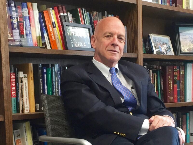 Amos N. Guiora in his office at the University of Utah.