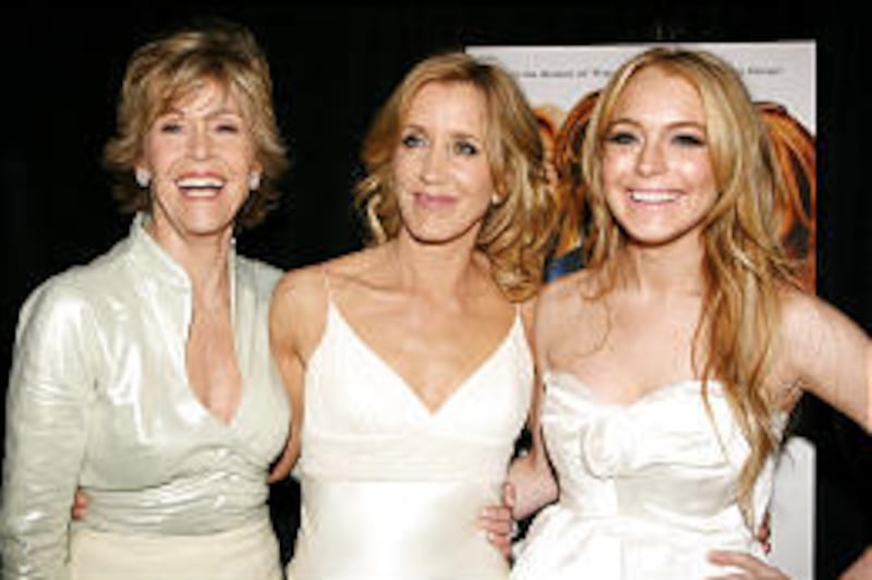 Jane Fonda, left, Felicity Huffman and Lindsay Lohan at the New York premiere of "Georgia Rule" on May 8 at the Ziegfeld Theater.