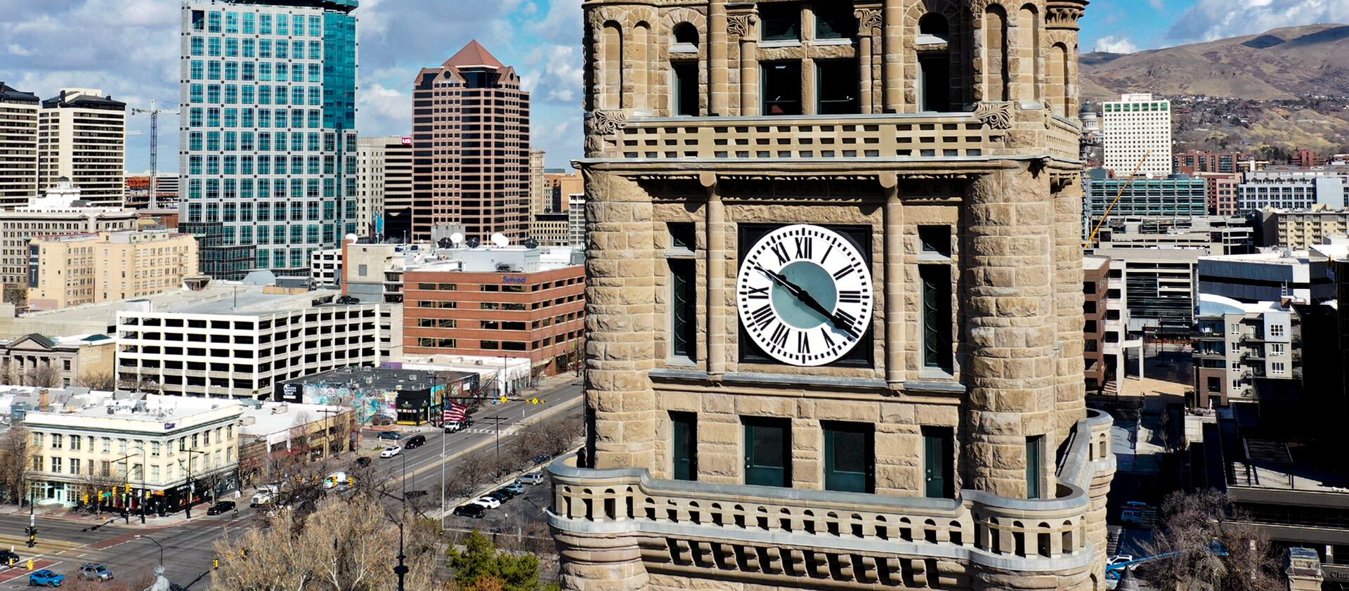 City and County Building clock tower in Salt Lake City. Utah is among 19 states hoping Congress will let them change to permanent daylight saving time.