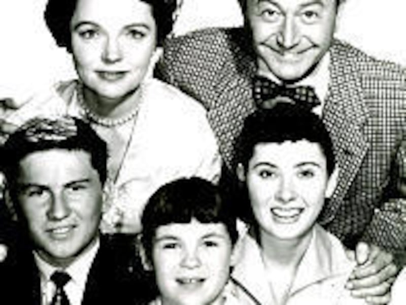 Clockwise from top; Robert Young, Elinor Donahue, Lauren Chapin, Billy Gray and Jane Wyatt star in "Father Knows Best."