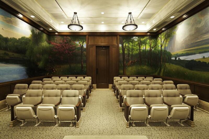 An ordinance room in the new Kansas City Missouri Temple of The Church of Jesus Christ of Latter-day Saints.