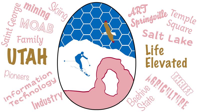 Ten students from Beehive Science and Technology Academy in Sandy created an Easter egg design to be displayed at the White House Easter Egg Roll on Monday, April 22, in Washington, D.C. The design features images of Delicate Arch, a seagull, skier and a