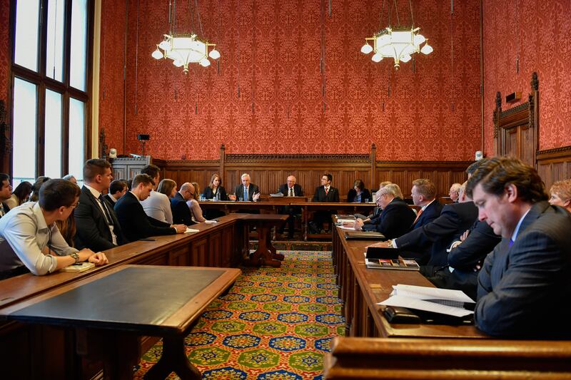 Elder D. Todd Christofferson of the Quorum of the Twelve Apostles speaks during the All-Party Parliamentary Group meeting held at the United Kingdom Parliament on May 1.