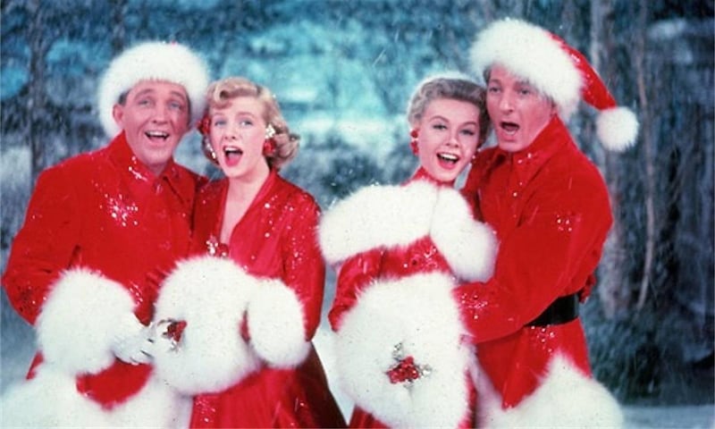 Bing Crosby, left, Rosemary Clooney, Vera-Ellen and Danny Kaye star in 1954’s biggest hit, “White Christmas.”