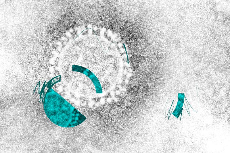 An illustration of the omicron COVID-19 variant.
