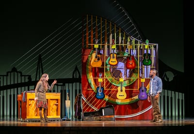 Hillary Porter as Girl (left) and Roderick Lawrence as Guy in Pioneer Theatre Company's "Once" playing through March 2.