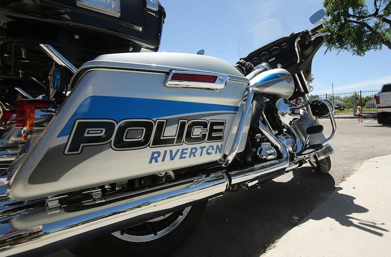 A Riverton police motorcycle is pictured in Riverton on Friday, June 28, 2019. Riverton started a police department after the city ended its relationship with the Unified Police Department.