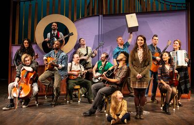 A cast photo of Pioneer Theatre Company's "Once." The show will open on Feb. 15.