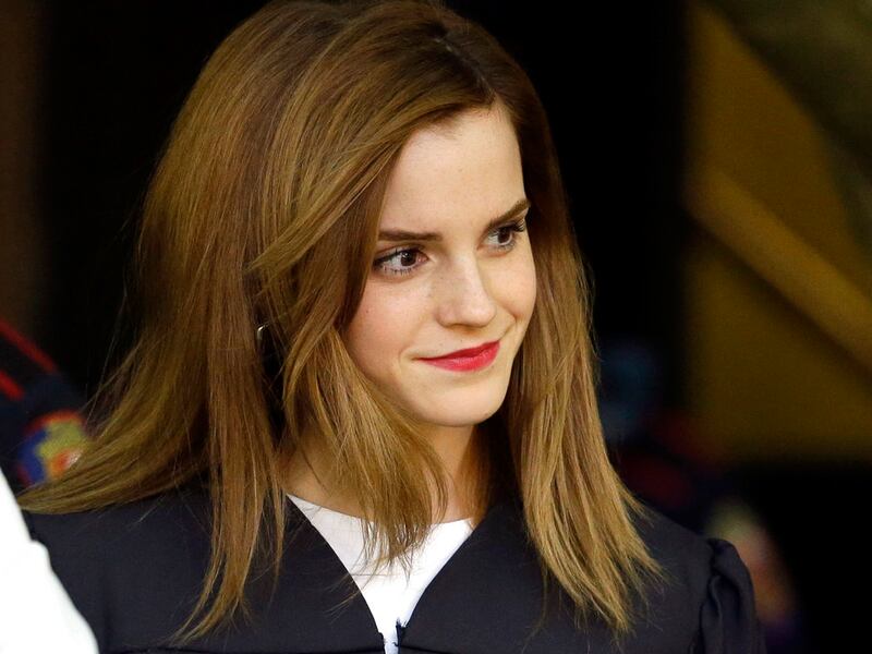 Actress Emma Watson at Brown University.