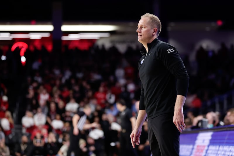 BYU coach Kevin Young looks on during loss to Cincinnati Saturday, Feb.8, 2025.