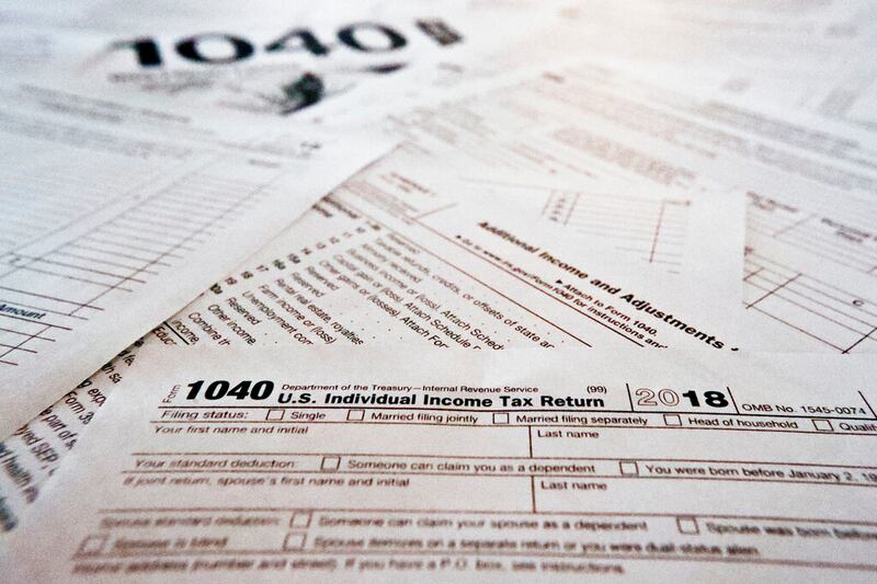 Multiple forms printed from the Internal Revenue Service web page.