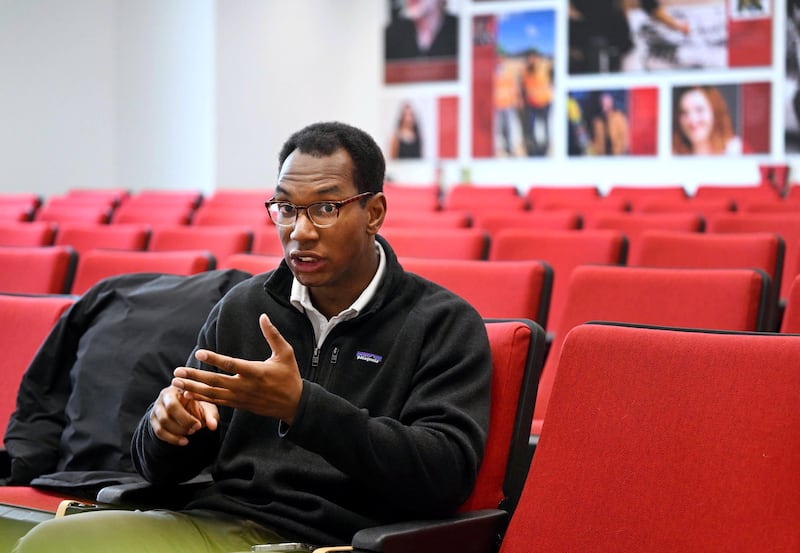 University of Utah student Keimon Dixson is interviewed on Feb. 16, 2024.