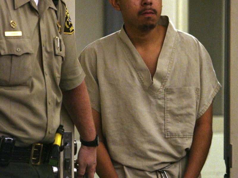 Jesus A. Jimenez enters court on Dec. 12, 2007. The get-away driver was convicted of murder in the 2007 shooting death of hair salon owner Faviola Hernandez in Salt Lake City. He argued before the Utah Supreme Court Wednesday that he didn't know the shoot