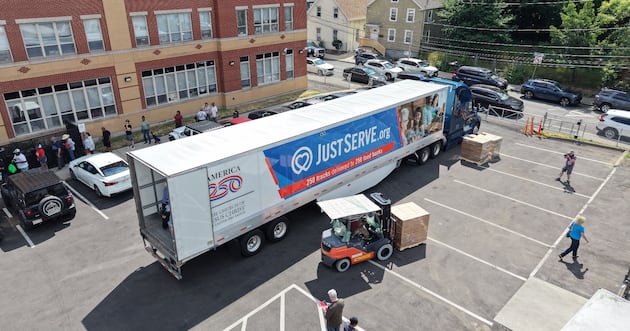 The Church of Jesus Christ of Latter-day Saints delivers semitrucks of food to all 50 states