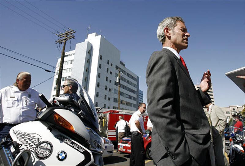 Salt Lake Mayor Ralph Becker speaks to reporters following a press conference Monday.