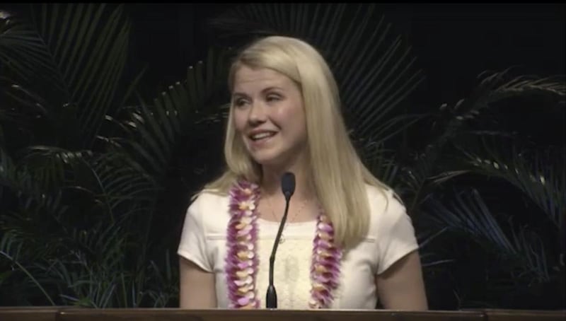 “It’s not what happens to us that sets us apart,” Elizabeth Smart Gilmore told students Wednesday, May 11, 2016, at BYU-Hawaii. “It’s the decisions that we make, it’s the choices that we make, the way we decide to lead our lives — that is what defines wha