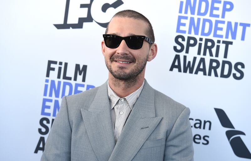 Shia LaBeouf arrives at the 35th Film Independent Spirit Awards on Feb. 8, 2020, in Santa Monica, Calif.