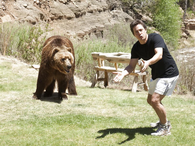 Hugh Grant plays nice with a bear in "Did You Hear About The Morgans?" The film also stars Sarah Jessica Parker.