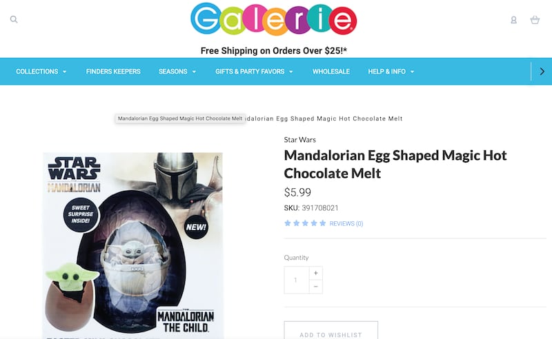 Galerie Candy has a new candy egg dedicated to Baby Yoda.