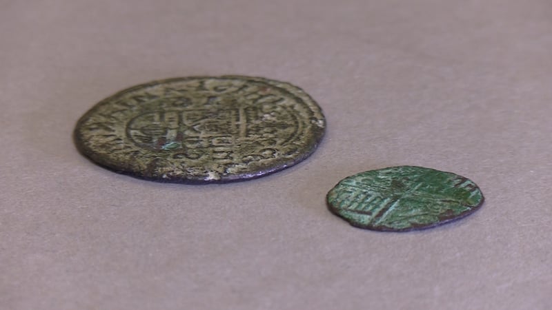 These coins, which appear to be old Spanish coins dating back to the time of the conquistadors and perhaps even earlier, were allegedly found by a hiker near the Halls Crossing Marina on Lake Powell in September 2018. The National Park Service is trying t